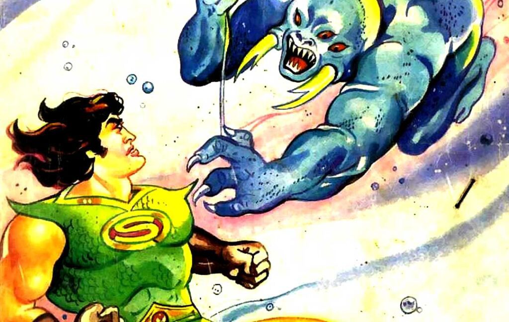 Shark, Aquatic superhero, Origin story, Underwater city, Water deity, Demon conflict